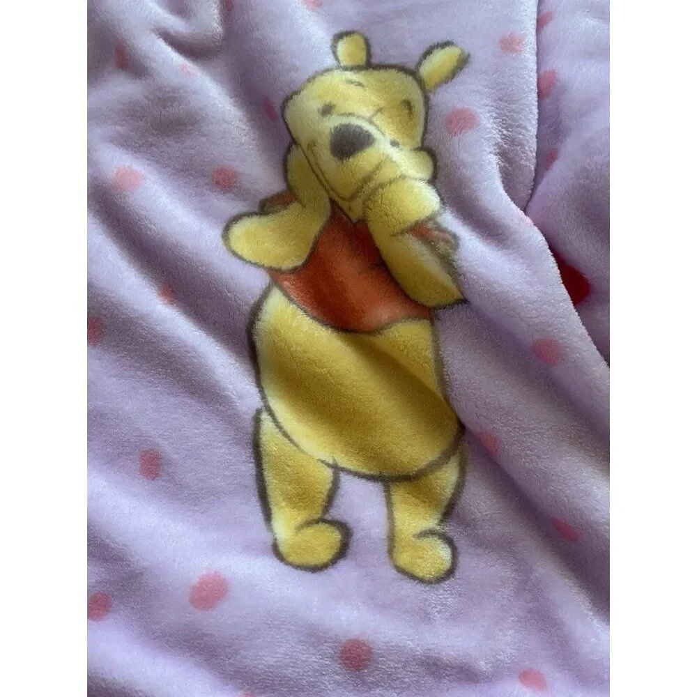 Disney Winnie The Pooh Piglet Hearts Valentines Blanket Soft Throw 60 X 70”‎ NEW